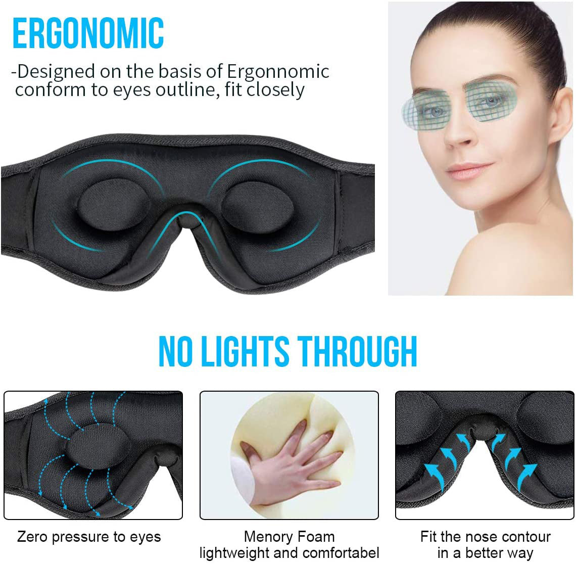 ENJOYING SLEEP MASK SOFT COMFORT EYE MASK WITH WIRELESS BLUETOOTH 5.0 DEEP SLEEP COMPLETE RELAXATION