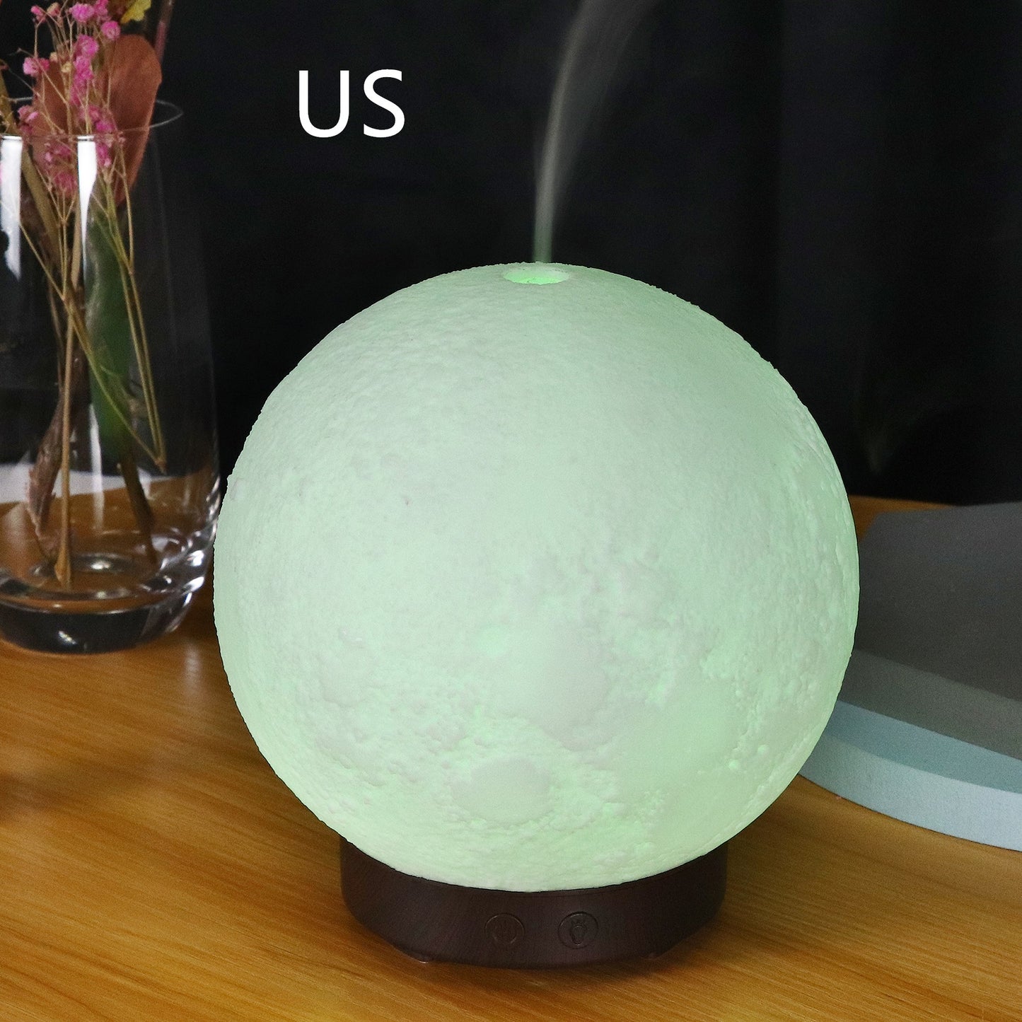 Essential Oil Diffuser - Aromatherapy Diffuser, 200ML LED Desk Moon Lamp Diffuser with Cool Mist Humidifier Function, Adjustable Brightness and Mist