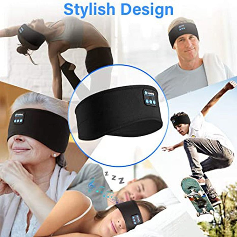 COMFORTABLE Wireless Bluetooth WORKOUT or SLEEPING Headphones Headband EXTRA COMFORT PREMIUM  audio Thin SOFT ELASTIC MATERIAL with comfortable ear speakers