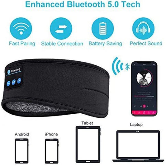 COMFORTABLE Wireless Bluetooth WORKOUT or SLEEPING Headphones Headband EXTRA COMFORT PREMIUM  audio Thin SOFT ELASTIC MATERIAL with comfortable ear speakers